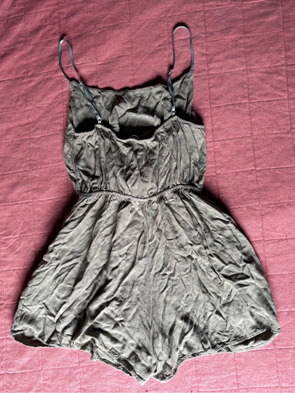 Floral Olive Green Romper- Blue Jasmine- Size Medium- Cottage- Fairy- Boho - Picture 7 of 9